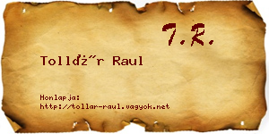 Tollár Raul névjegykártya